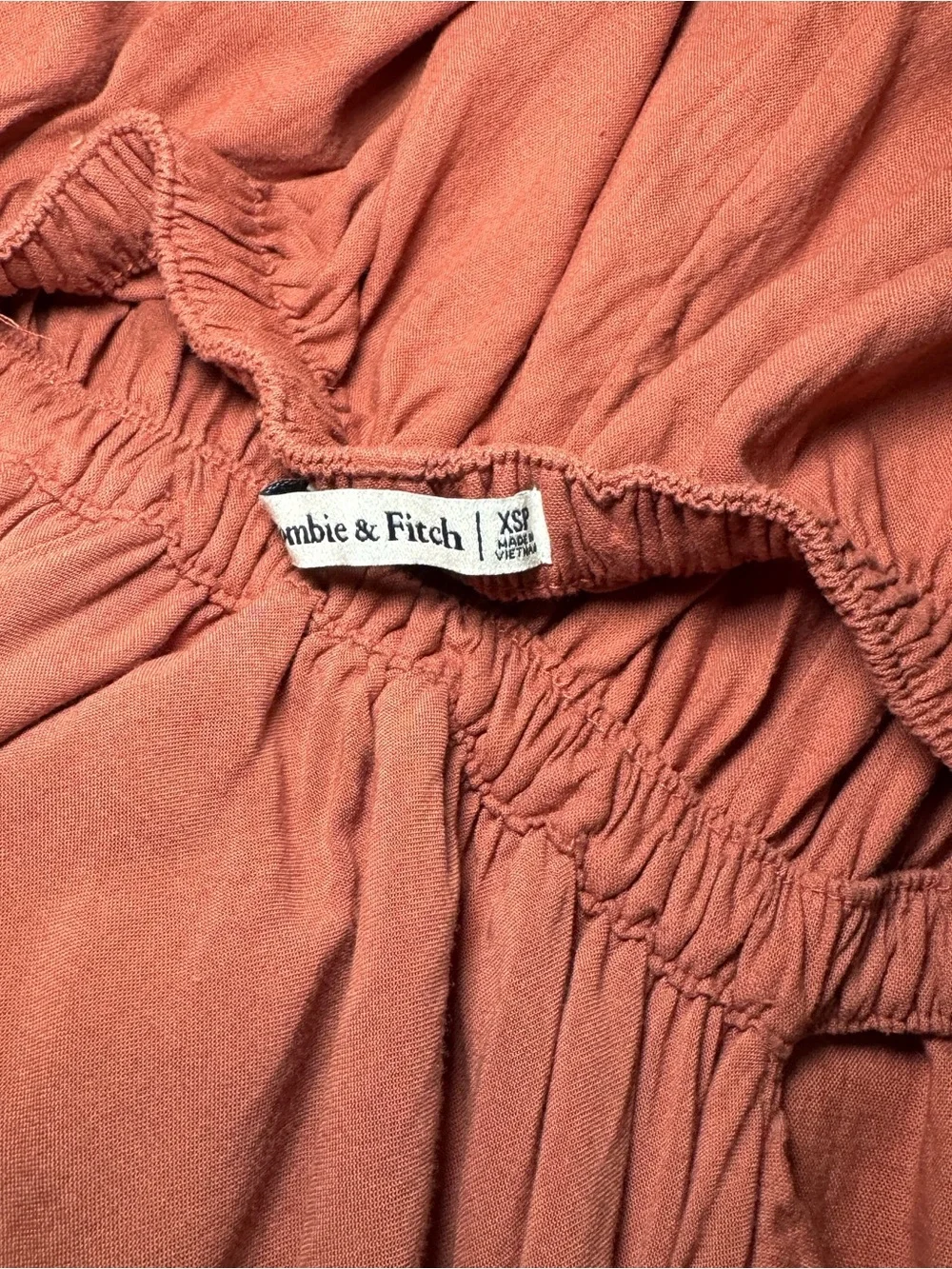 Abercrombie Backless Rust Tiered Maxi Dress